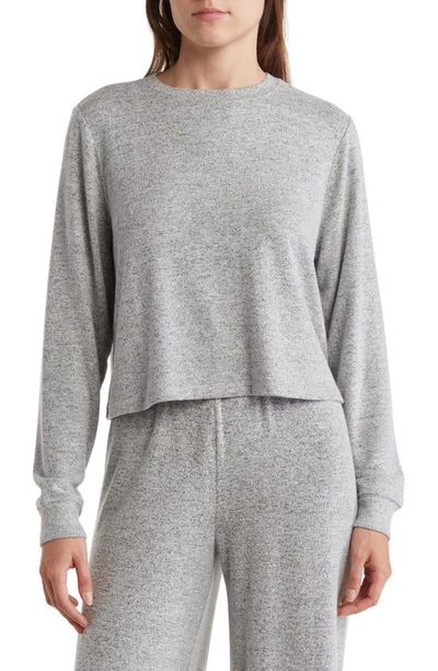 Abound Easy Cozy Crew Pajama Sweatshirt In Grey Pearl Marl