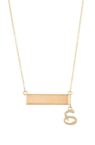 Stephan & Co. Stephan And Co Drusy Bar & Initial Pendant Necklace In Gold- S