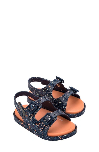 Melissa Kids' Mini  Speckled Wide Sandal In Blue/ Orange