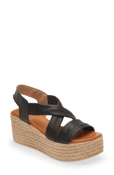 Cordani Brently Espadrille Platform Wedge Sandal In Black