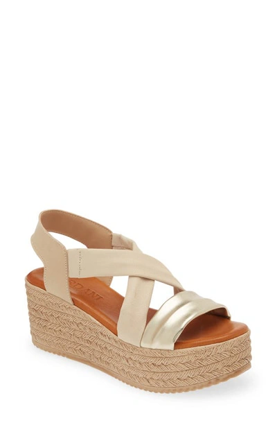 Cordani Brently Espadrille Platform Wedge Sandal In Natural Platino