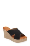 Cordani Braylin Espadrille Wedge Sandal In Black Suede