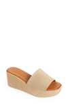 Cordani Bibi Espadrille Wedge Slide Sandal In Sand-arena Suede