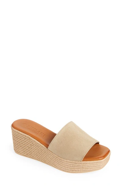 Cordani Bibi Espadrille Wedge Slide Sandal In Sand-arena Suede