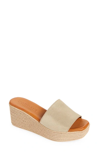 Cordani Bibi Espadrille Wedge Slide Sandal In Soft Gold Suede