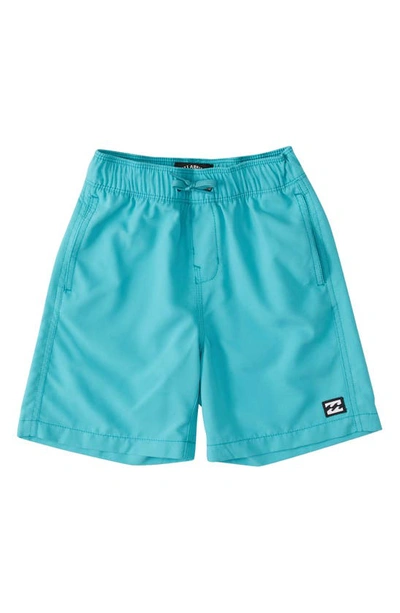 Billabong Kids' All Day Layback Swim Trunks In Dark Mint