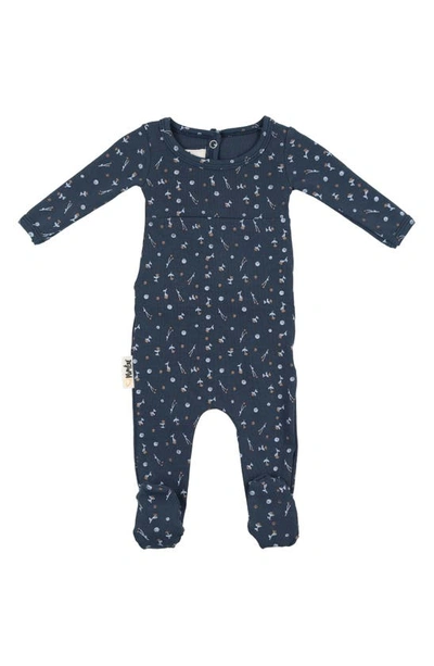 Maniere Babies' Berry Floral Footie In Blue