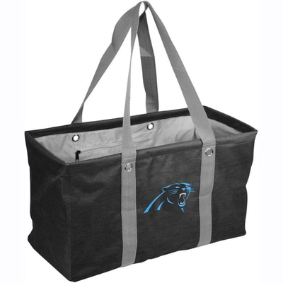 Logo Brands Carolina Panthers Crosshatch Picnic Caddy Tote Bag In Black