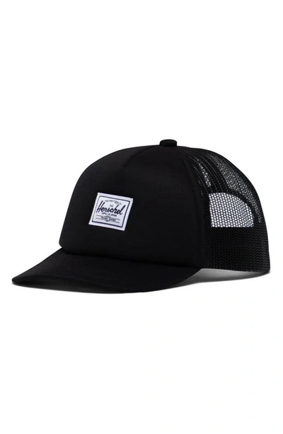Herschel Supply Co Babies' Whaler Mesh Trucker Hat In Black Classic Logo