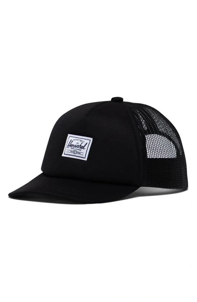 Herschel Supply Co Kids' Whaler Mesh Trucker Hat In Black Classic Logo