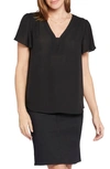 Nydj Flutter Sleeve Blouse In Black