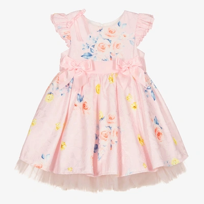 Beau Kid Girls Pink Floral Bow Dress