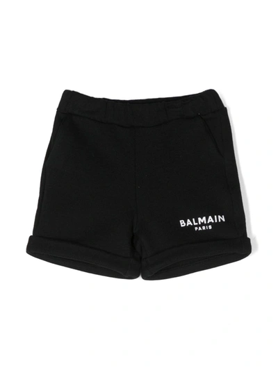Balmain Babies' Boys Black Cotton Logo Shorts