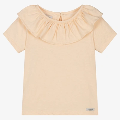 Donsje Kids' Girls Pastel Orange Cotton T-shirt