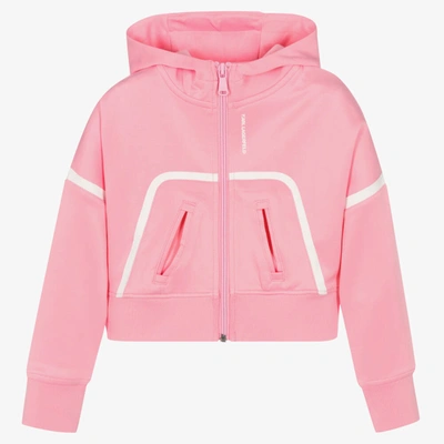 Karl Lagerfeld Babies' Girls Pink Logo Zip Up Hoodie