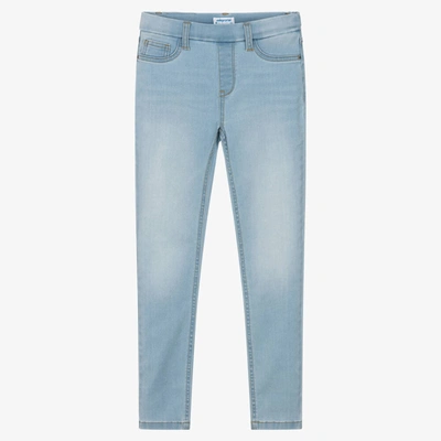 Mayoral Kids' Girls Light Blue Denim Jeggings