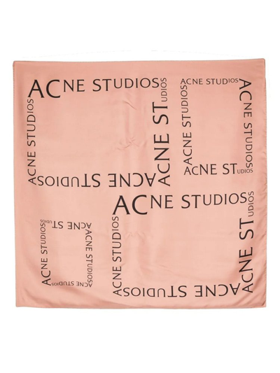 Acne Studios Pink Logo Scarf