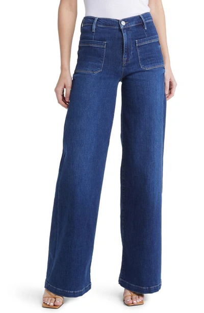 Frame Le Bardot High-rise Wide-leg Jeans In Blue