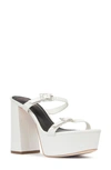 Black Suede Studio Elsie Platform Sandal In White