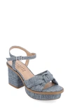 Journee Collection Garner Platform Sandal In Blue