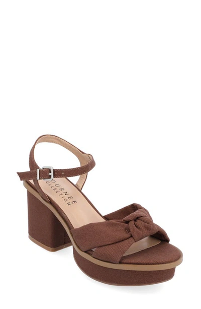 Journee Collection Garner Platform Sandal In Brown