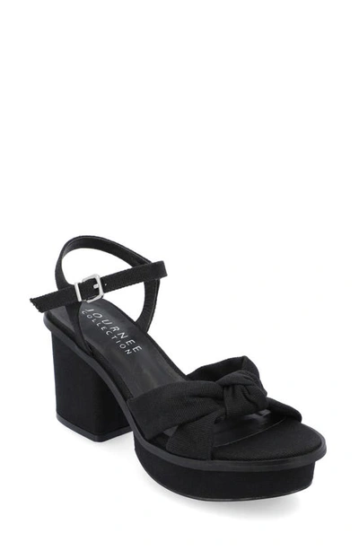 Journee Collection Garner Platform Sandal In Black