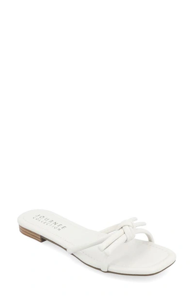 Journee Collection Soma Bow Sandal In Off White