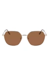 Cole Haan 58mm Full Rim Metal Square Polarized Sunglasses In Gold