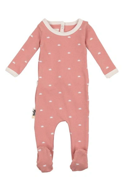 Maniere Babies' Sun Print Stretch Cotton Footie In Mauve