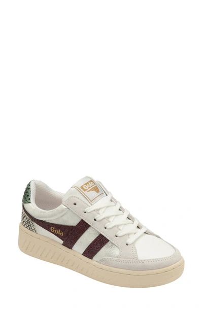 Gola Super Slam Blaze Sneaker In White/ Plum/ Sage