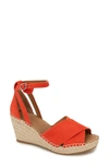 Gentle Souls Signature Charli X Wedge Sandal In Bright Coral