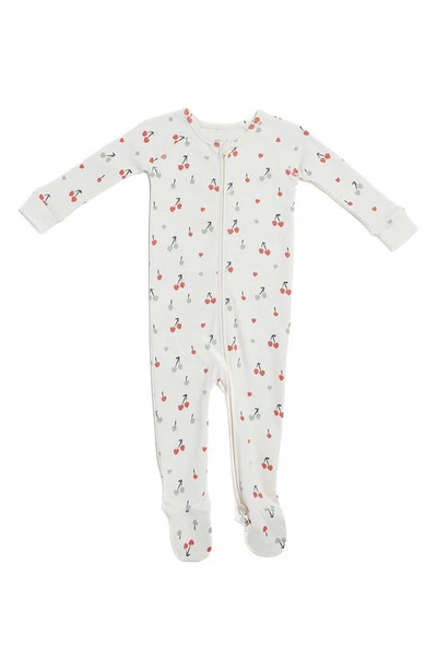 Pehr Babies' Mon Cheri Print Fitted One-piece Organic Cotton Footed Pajamas In Ivory