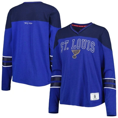 Tommy Hilfiger Blue St. Louis Blues Abigail V-neck Long Sleeve T-shirt