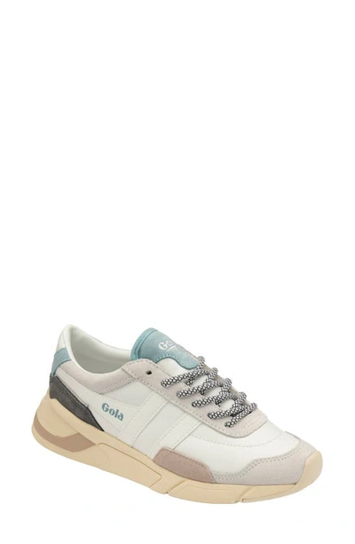 Gola Eclipse Trident Lace-up Sneaker In White/ Powder Blue/ Blossom