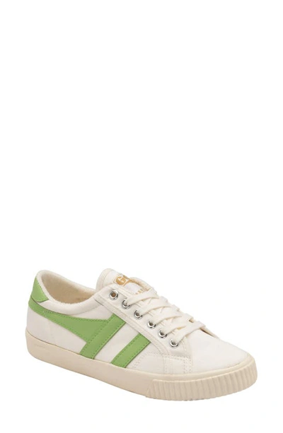 Gola Tennis Mark Cox Trainer In Off White + Patina Green