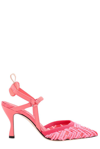 Fendi Colibrì Ff Logo Pointed Toe Slingback Pump In Pink