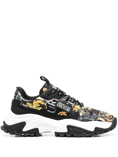 Versace Jeans Women's Black Polyester Sneakers