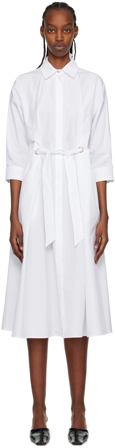 Max Mara Flavio Shirt Dress In Bianco Ottico