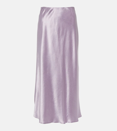 Max Mara Blando Satin Slip Skirt In Lilac