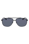 Cole Haan 61mm Combination Aviator Polarized Sunglasses In Black