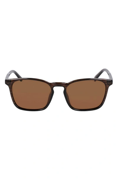 Cole Haan 54mm Plastic Square Polarized Sunglasses In Brown Horn
