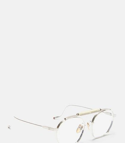 Jacques Marie Mage Victorio Round Frame Sunglasses In Silver