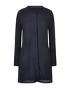 Emporio Armani Overcoats In Dark Blue