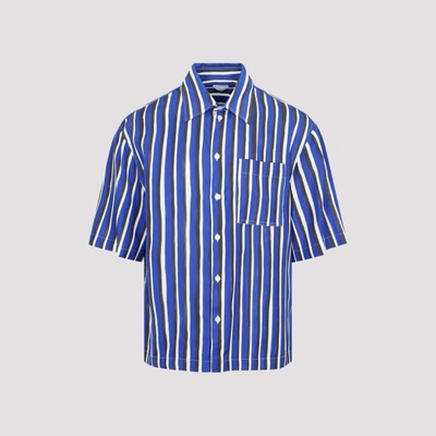 Bottega Veneta Stripe Printed Shirt In Navy