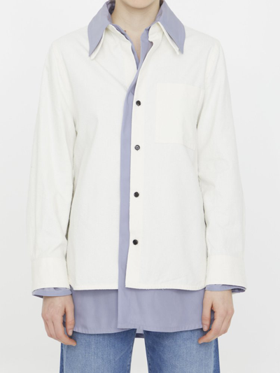 Bottega Veneta Layered Button-front Cotton Shirt In White