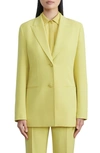 Lafayette 148 Single-breasted Pick Stitch Blazer In Bright Citrine