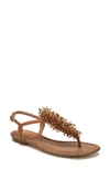 Sam Edelman Women's Brinda Bead Embellished Thong Sandals In Saddle