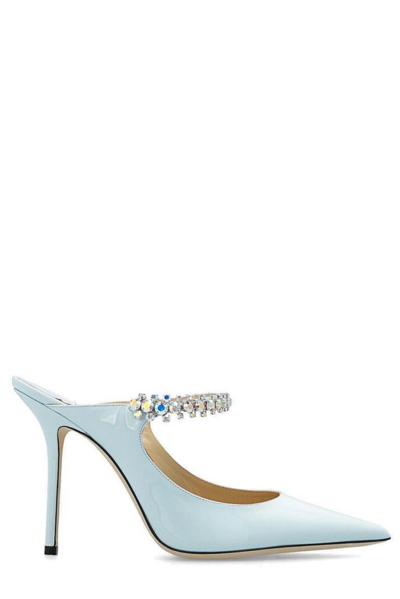 Jimmy Choo Bing 100 Embellished Pumps In Blue