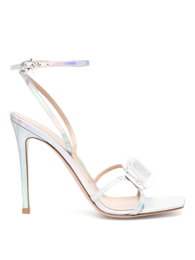 Gianvito Rossi Crystal Strappy Sandals In White