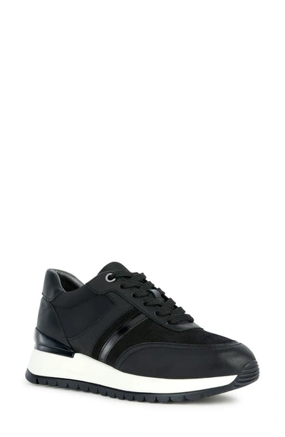 Geox Desya Metallic-effect Sneakers In Schwarz